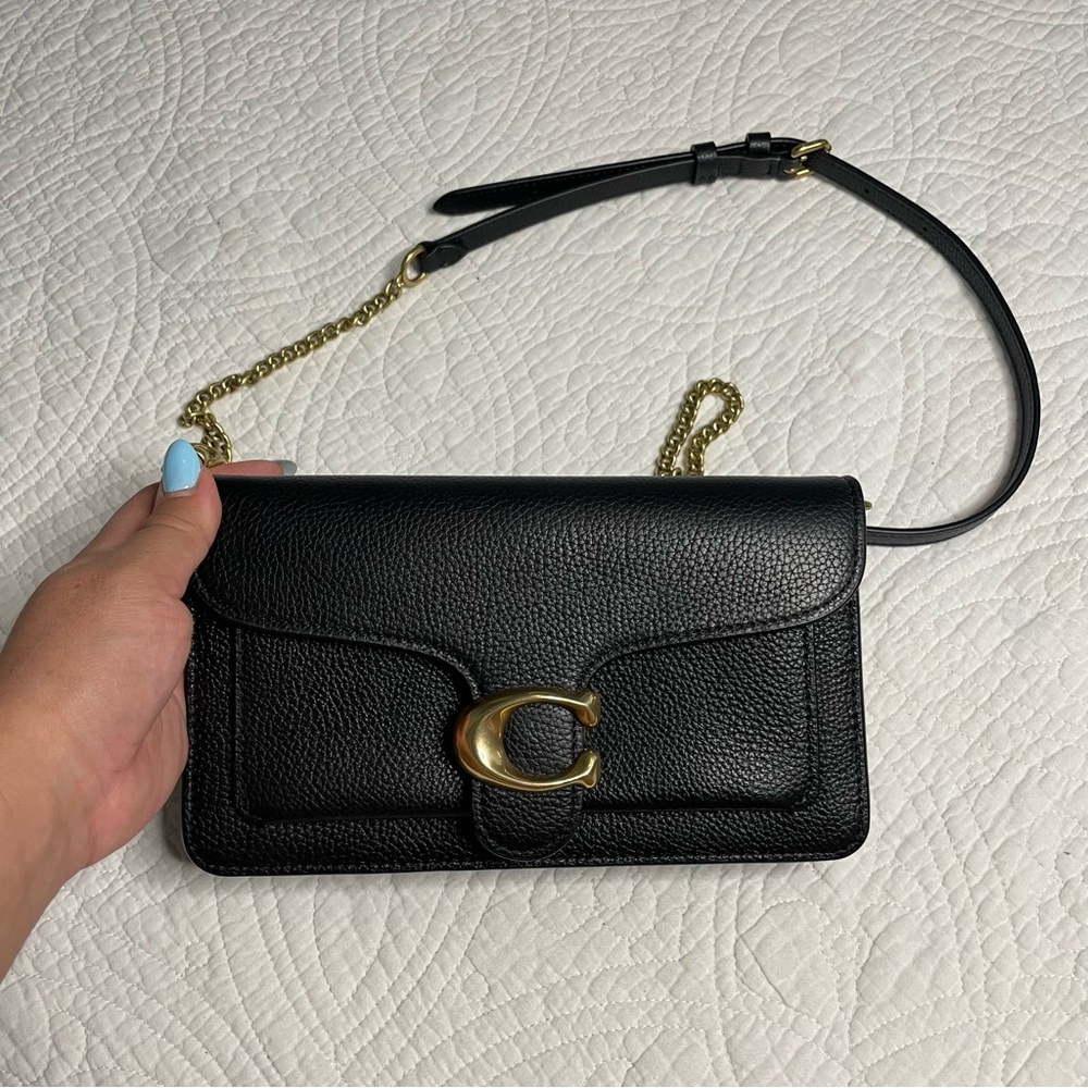 Coach Black Crossbody Bag with Gold Accents